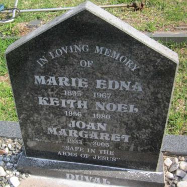 DUVAL Marie Edna 1895-1967 :: DUVAL Keith Noel 1956-1980 :: DUVAL Joan Margaret 1933-2005
