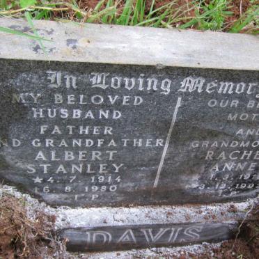 DAVIS Albert Stanley 1914-1980 &amp; Rachel Anne 1918-1992