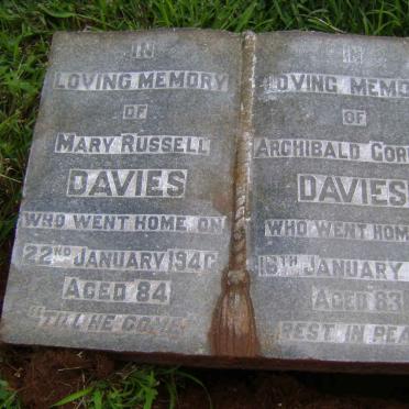DAVIES Archibald Gordon -1965 &amp; Mary Russell -1940