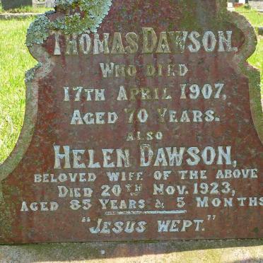 DAWSON Thomas -1907 &amp; Helen -1923