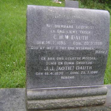 DAUTH C.H.W. 1895-1959 &amp; J.J. 1898-1980 :: DAUTH Danie 1931-1990
