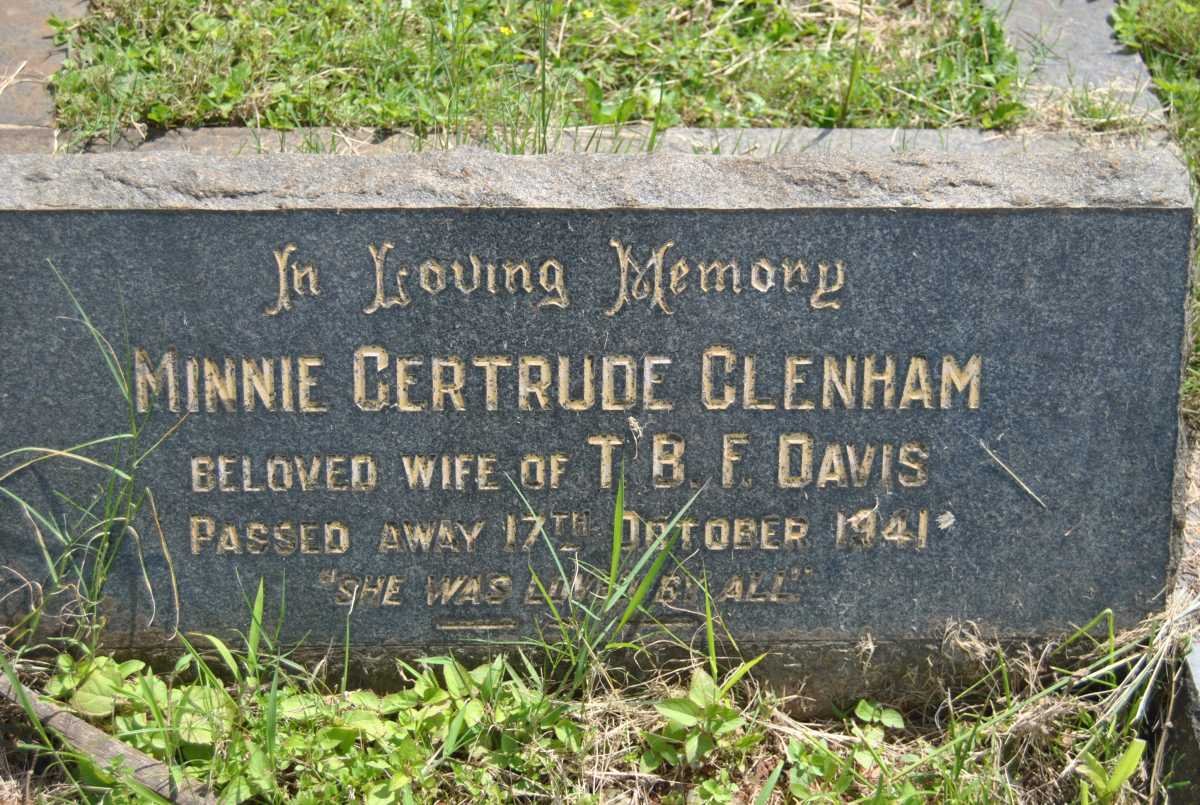 DAVIS Minnie Gertrude Glenham -1941