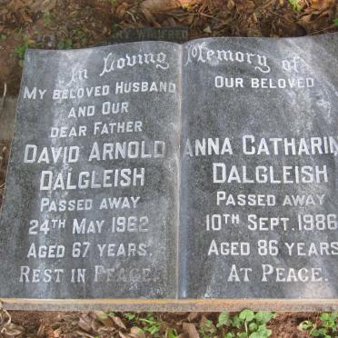DALGLEISH David Arnold -1962 &amp; Anna Catharina -1986