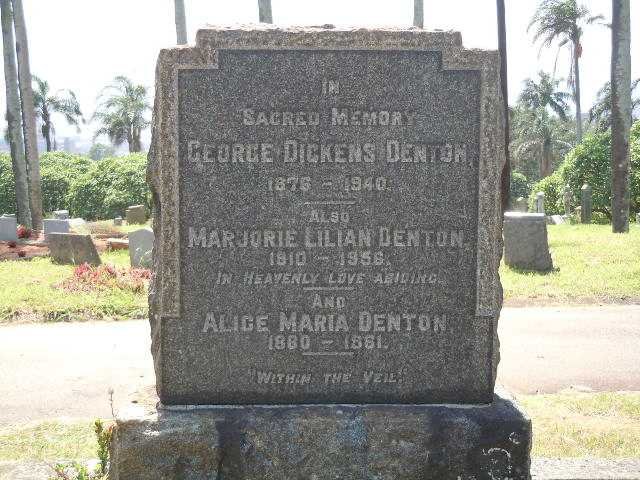 DENTON George Dickens 1876-1940  &amp; Alice Maria 1880-1961 :: DENTON Marjorie Lilian 1910-1956