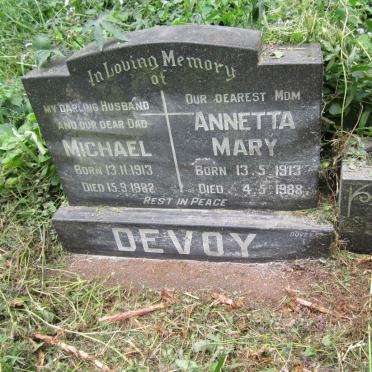 DEVOY Michael 1913-1982 &amp; Annetta Mary 1913-1988