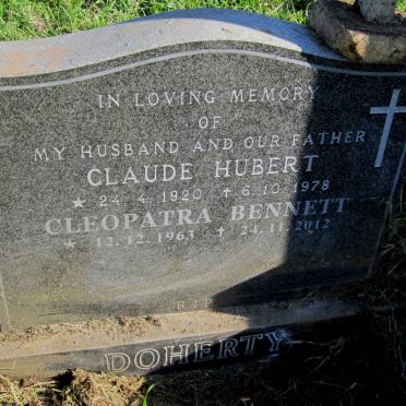 DOHERTY Claude Hubert 1920-1978 &amp; Cleopatra Bennett 1963-2012