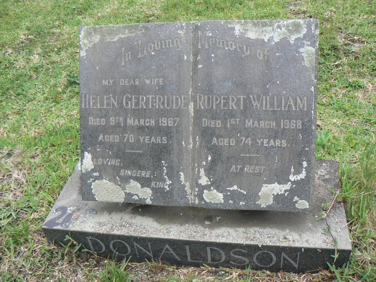 DONALDSON Rupert William -1968 &amp; Helen Gertrude -1967