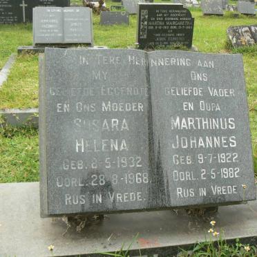 ELS Marthinus Johannes 1922-1982 &amp; Susara Helena 1932-1968