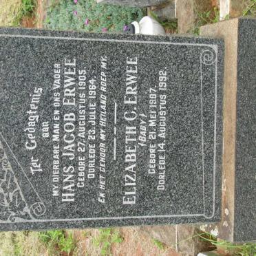 ERWEE Hans Jacob 1905-1964 &amp; Elizabeth C. 1907-1992