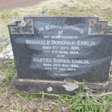 ENSLIN Reginald Donovan 1890-1944 &amp; Martha Sophia 1890-1944