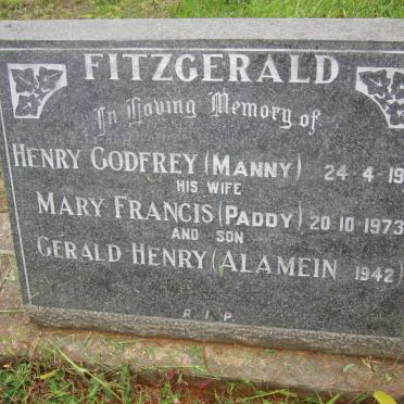 FITZGERALD Henry Godfrey -1961 &amp; Mary Francis -1973 :: FITZGERALD Gerald Henry -1942