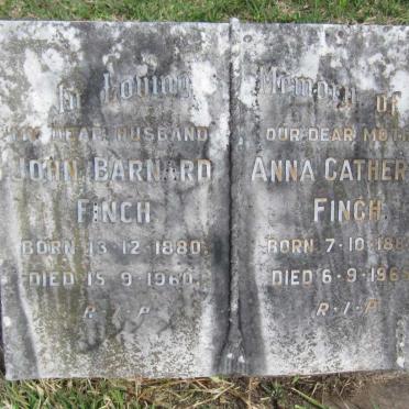 FINCH John Barnard 1880-1960 &amp; Anna Catherina 1889-1965