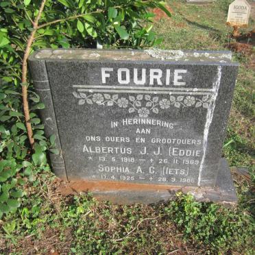FOURIE Albertus J.J. 1918-1969 &amp; Sophia A.C. 1925-1986