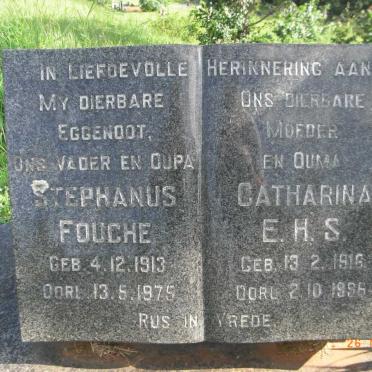 FOUCHE Stephanus 1913-1975 &amp; Catharina E.H.S. 1916-1996