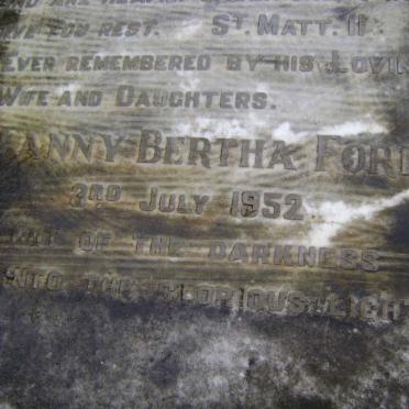 FORD Leonard Beaumont Coates -1944 &amp; Fanny Bertha -1952