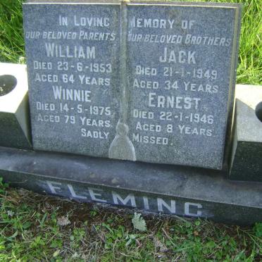 FLEMING William -1953 &amp; Winnie -1975 :: FLEMING Jack -1949 :: FLEMMING Ernest -1946