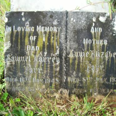 FARR Samuel Warren -1945 &amp; Annie Elizabeth -1935