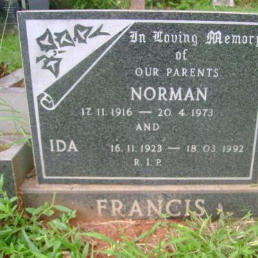 FRANCIS Norman 1916-1973 &amp; Ida 1923-1992