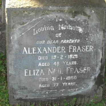 FRASER Alexander -1929 &amp; Eliza Neil -1960