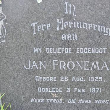 FRONEMAN Jan 1925-1971