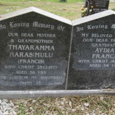 FRANCIS Aydiah - 2004 :: NARASIMULU Thayaramma nee FRANCIS -1973