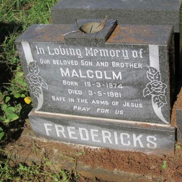 FREDERICKS Malcolm 1974-1981