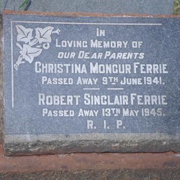 FERRIE Robert Sinclair -1945 &amp; Christina Moncur -1941