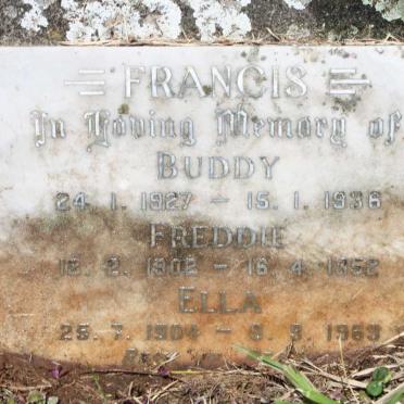 GALE Joel C. -1919 & Isabella Duncan -1922 :: FRANCIS Freddie 1902-1952 & Ella 1904-1963 :: FRANCIS Buddy 1927-1936
