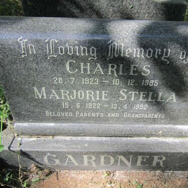 GARDNER Charles 1923-1985 &amp; Marjorie Stella 1922-1992