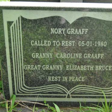 GRAAFF Nory -1980 :: GRAAFF Caroline -1938 :: BRUCE Elizabeth -1965