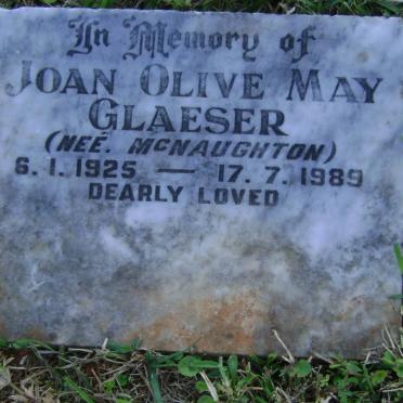 GLAESER Joan Olive May nee McNAUGHTON 1925-1989