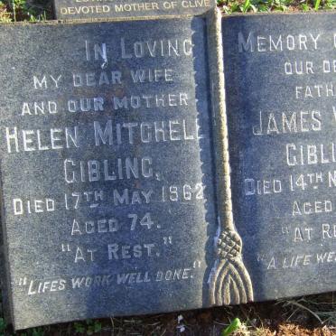 GIBLING James Wight -1979 &amp; Helen Mitchell -1962