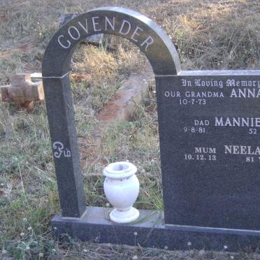 GOVENDER Annamah -1973 :: GOVENDER Mannie -1981 &amp; Neela -2013