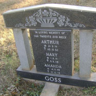 GOSS Arthur 1918-1952 &amp; Mary 1916-1989 :: GOSS Amanda 1965-1978