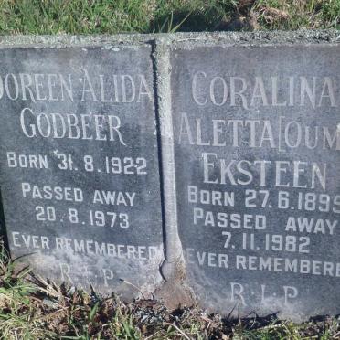 GODBEER Doreen Alida 1922-1973 :: EKSTEEN Coralina Aletta 1895-1982