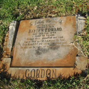 GORDON Hayden Edward -1948