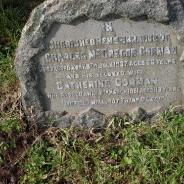 GORMAN Charles McGregor -1937 &amp; Catherine -1961