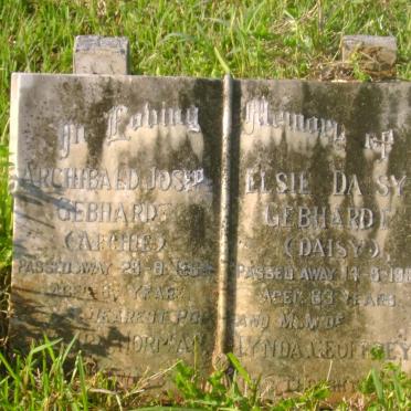 GEBHARDT Archibald Joseph -1964 &amp; Elsie Daisy -1966