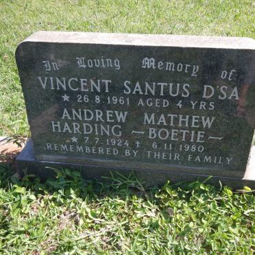 HARDING Andrew Mathew 1924-1980 :: D'SA Vincent Santus  -1961