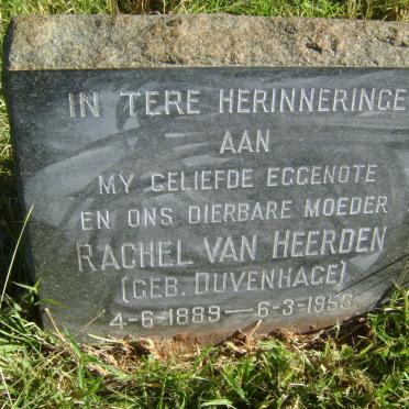 HEERDEN Rachel, van nee DUVENHAGE 1889-1953