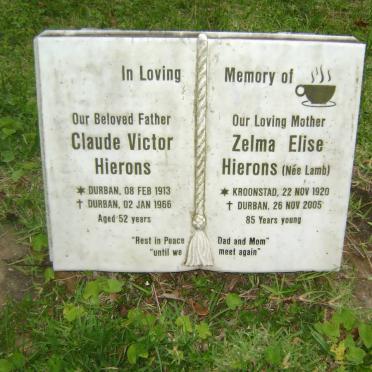 HIERONS Claude Victor 1913-1966 &amp; Zelma Elise LAMB 1920-2005