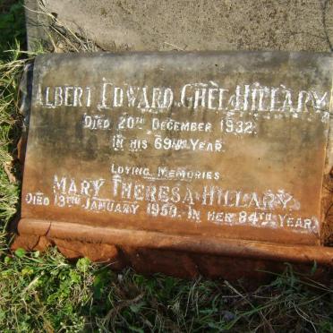 HILLARY Albert Edward Ghee -1932 &amp; Mary Theresa -1958