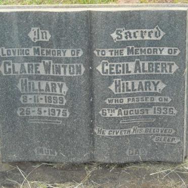 HILLARY Cecil Albert -1936 &amp; Clare Winton 1899-1975