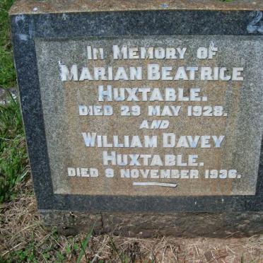 HUXTABLE William Davey -1936 &amp; Marian Beatrice -1928