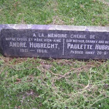 HUBRECHT Andre 1921-1966 &amp; Paulette -1986