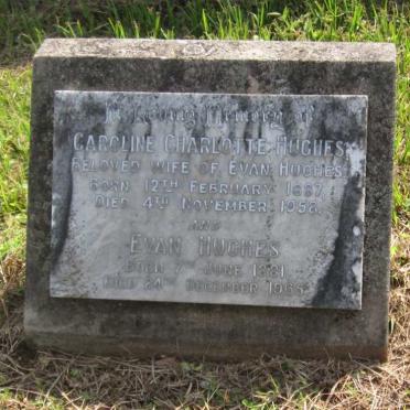 HUGHES Evan 1881-1965 &amp; Caroline Charlotte 1887-1958