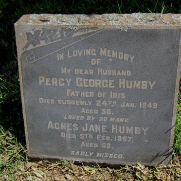 HUMBY Percy George -1949 &amp; Agnes Jane -1957