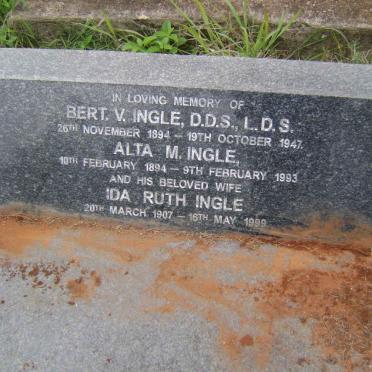 INGLE Bert V. 1894-1947 &amp; Ida Ruth 1907-1999 :: INGLE Alta M. 1894-1993