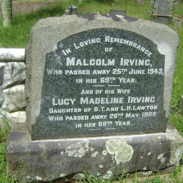 IRVING Malcolm -1943 &amp; Lucy Madeline LAWTON -1965