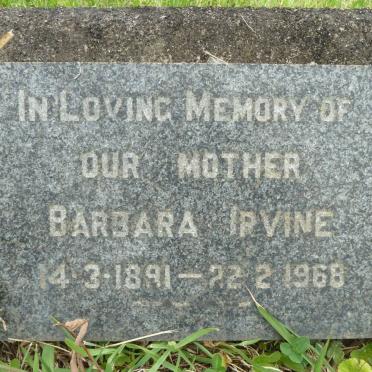 IRVINE Barbara 1891-1968